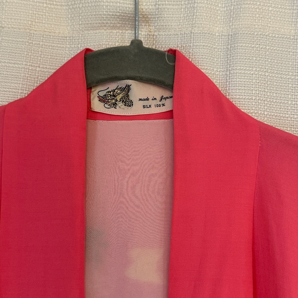 Vintage Japanese Silk Kimono Embroidered Butterflies - Picture 3 of 12